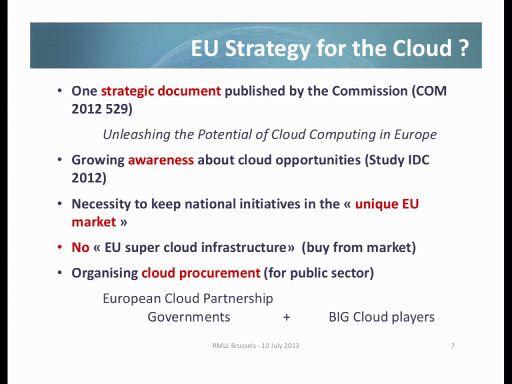 EU Stragegy for the Cloud?
